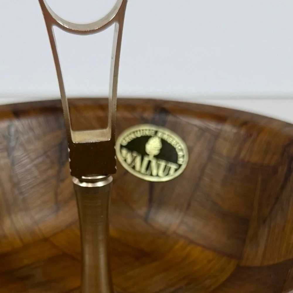 VTG Weavewood Inc Walnut Woven Wood Nut and‎ Candy Bowl 7